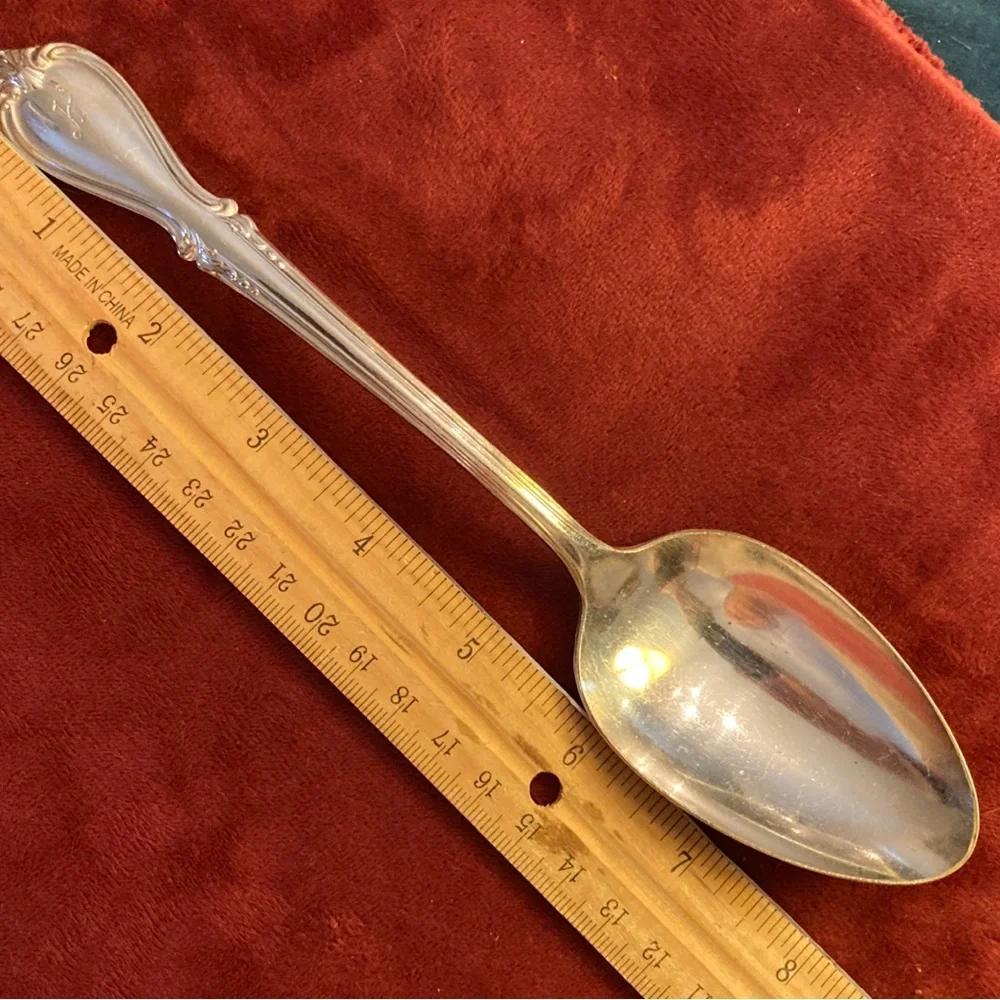 2 Silverplate Serving Spoons w/ H Monogram Wm Rogers Memory Pattern | 1960s
